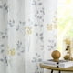 thumbnail image 4 of Cortinas Beauoop de lino semitransparente con estampado floral, 214 cm, amarillo y gris, 4 of 7
