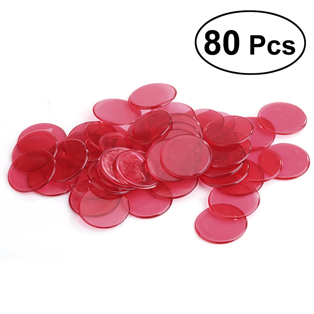 80pcs Transparent Counters Counting Bingo Chips Plastic Markers Bingo