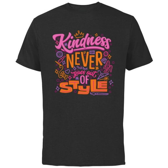 Disney Princess Cinderella Kindness Never Goes Out of Style - Short Sleeve Cotton T-Shirt for Adults - Customized-Black