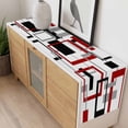 thumbnail image 4 of Red Black Geometric Table Runner - 60 Inch Long, Kitchen Dining Table Runner Dresser Scarves, Farmhouse Minimalist Abstract Art Farmhouse Decor for Coffee Tables Wedding Party Banquet, 4 of 8