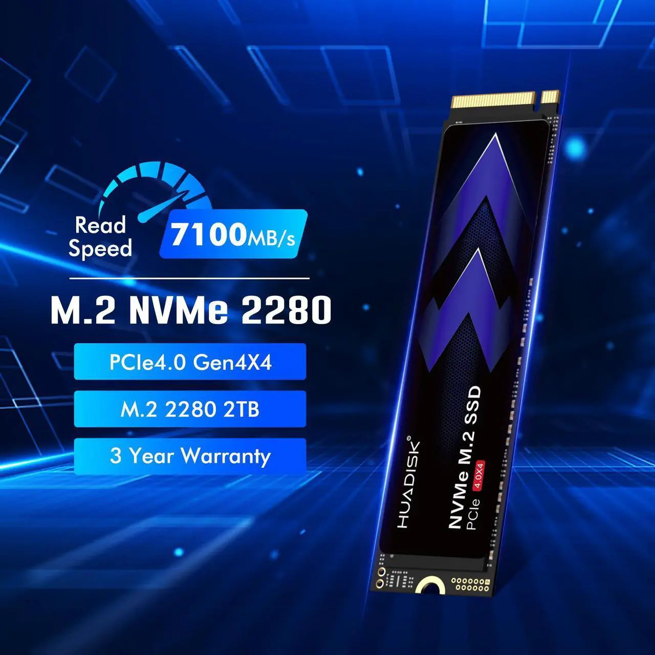 【2TB / M.2 NVMe SSD】HUADISK 2TB SSD HUADISK 2TB M.2 NVMe SSD Gen4 PCIe, M.2 2280 SSD, PCIe Gen4 x 4