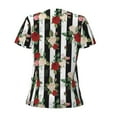 thumbnail image 4 of Naloa Rose Flowers Print T-Shirts Short Sleeve V Neck Tees for Women Fashion Tops Trendy Lightweight Soft Casual Summer Outfits Clothes, 4 of 5