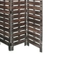 thumbnail image 4 of 4 Panel Wooden Room Divider with Horizontal Planks, Brown - Saltoro Sherpi, 4 of 6