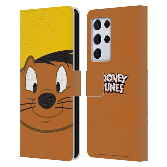 Head Case Designs Officially Licensed Looney Tunes Full Face Speedy Gonzales Leather Book Wallet Case Cover Compatible with Samsung Galaxy S21 Ultra 5G