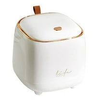 Mini Countertop Trash Can , Waste with Type Lid, 0.5 Gallon/1.5 Liter Wastebasket Dispenser,White