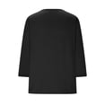 thumbnail image 6 of Women's V Neck 3/4 Sleeve Casual Loose Fit Basic Solid Color T-Shirt Comfortable Daily Wear Top Oversized T-shirts Short Sleeve Crewneck Casual Tops, 6 of 6