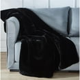 thumbnail image 2 of Clihome  50" x 60" Cassilda Luxury Chinchilla Faux Fur Throw Blanket Black, 2 of 5