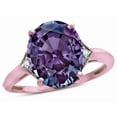 thumbnail image 3 of Star K � Large Oval 12x10 Simulated Alexandrite 3 Stone Trillion Setting Ring, 3 of 9