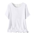 thumbnail image 1 of Plebaso Hauts d'Été pour Femmes Manches Courtes Col Rond T-Shirts Confortables Blouses Amples pour Femmes, 1 of 5