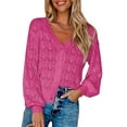 thumbnail image 4 of Fashion Short Cardigan Knitted Sweaters Women Autumn And Winter Long Sleeve Front-open V-neck Button-down Tops Clothes, 4 of 9