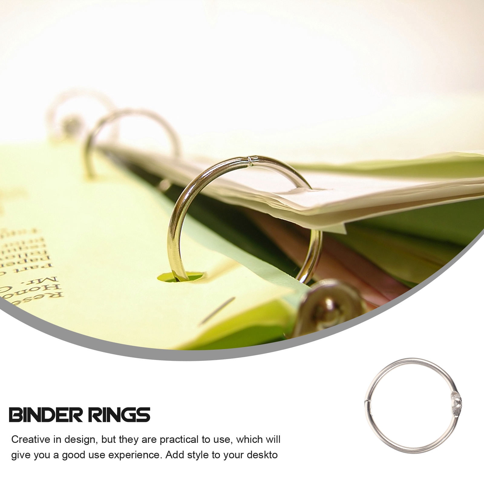 WORGEOUS 300 Pcs  Reusable Binder Rings Wear-resistant Key Rings Multi-function Book Rings Keys Accessory