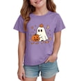 thumbnail image 7 of KPOPLK 1-14T Girls Halloween Shirts Pumpkin Ghost T-Shirts Kid Spooky Season Outfits Tees Tops,Size 11-12 Years, 7 of 7