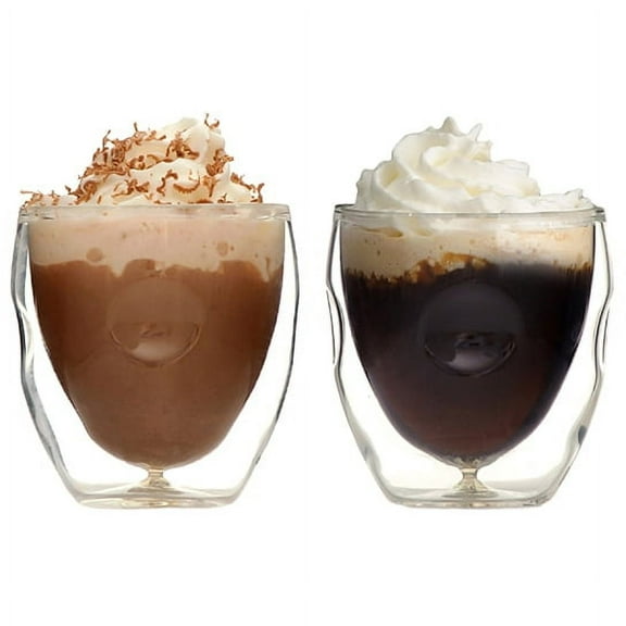 Moderna Artisan Series Double Wall 2 oz Beverage & Espresso Shot Glasses - Set of 2 Drinking Glasses