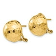 thumbnail image 2 of Real 14kt Yellow Gold Hammered Omega Back Post Earrings; for Adults and Teens; for Women and Men, 2 of 3