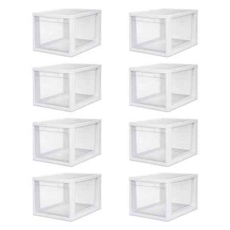 Sterilite Medium Tall Modular Stacking Storage Drawer Clear