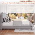 thumbnail image 4 of LED Bed Frame with 2 Drawers and Headboard, Cute Upholstered Bed with Storage, Sturdy Platform Bed, No Box Spring Needed, Wooden Slats, Noise Free, Grey,Full Size, 4 of 8