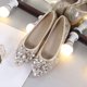 thumbnail image 3 of Zapatos Planos Con Diamantes Imitación Bailarinas para Mujer Punta Estrecha Antideslizantes Boda, 3 of 9