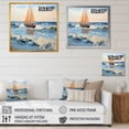 thumbnail image 4 of Designart "Horizon of Orange Sailing Boat III" People Framed Wall Art - Traditional Orange Nursery Teddy Bear Bedroom Framed Canvas Wall Art, 4 of 6