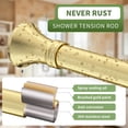 thumbnail image 2 of Tringle de Rideau de Douche Dorée - (- Pi) Antidérapante Sans Perçage en Acier Inoxydable à Tension à Ressort Tringle de Rideau Antirouille Tringle de Douche Ajustable pour Fenêtre de Salle de Bain Chambre, 2 of 9