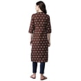 thumbnail image 3 of eloria Printed Kurti With Three-Quarter Sleeves In Mandarin Neck Design, 3 of 5