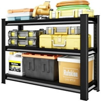 40" W Garage Shelving Heavy Duty，1500LBS Loads Adjustable Garage Storage Shelves,3-Tier Metal Storage Racks and Shelving Units, Utility Rack Shelves,40”W x 18”D x 36”H,Black Organiser