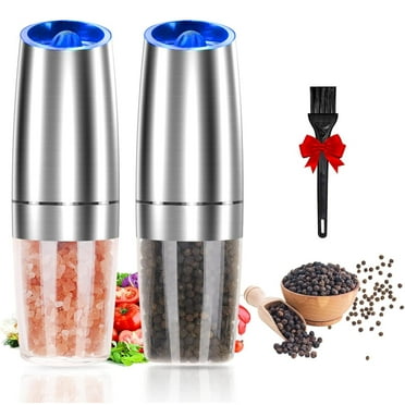 2-Pack Electric Salt & Pepper Grinder Set - USB Rechargeable, Adjustable Coarseness, LED Light, Large Capacity