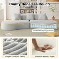 thumbnail image 6 of 123in Cloud Couch Curved Sectional Sofa with Memory Foam, Oversized Deep Seat Boneless Couches, Corduroy Upholstery & 3 Pillows, No Assembly Required for Living Room(white), 6 of 7
