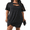 Black, variant on Women's Casual Summer Short Sleeve Twist Knot Front T Shirt Loose Mini Tee Shirt Dress S-2XL