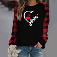 thumbnail image 1 of Meichang Hauts de la Saint-Valentin pour Femmes Imprimé Cœur Tee Manches Longues Raglan Col Rond Coupe Ample Sortie Sweat-Shirt Cœur, 1 of 5