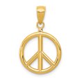 thumbnail image 1 of 14k Yellow Gold Peace Sign Inspirational Symbol Necklace Charm Pendant, 1 of 6