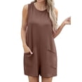 thumbnail image 6 of Cueply Women's Romper Summer Short Overalls Sleeveless Casual Jumpsuits Round Neck Loungewear Tank Tops Loose Fit with Pockets, 6 of 8