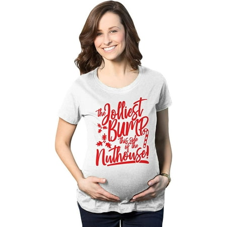 

Maternity The Jolliest Bump This Side of The Nuthouse Pregnancy Tshirt Cute Christmas Tee Large