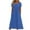 Blue, variant on Up to 50% off! Titcea Midi Dresses for Women Short Sleeve Round Neck Solid Color Ruffle Hem Sundress with Pockets Summer Casual Beach Dress