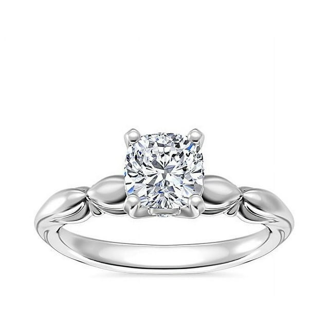 1.15 Carat Excellent Cushion Shape Genuine Diamond Latest Design Solitaire Engagement Ring for Ladies Solid 18K White Gold Size 7.5