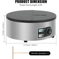 thumbnail image 3 of ChaoLink 16 inches Commercial Electric Crepe Maker - 1500W Pancake Maker Griddle Nonstick Plate & Stainless Steel Round Base -for Blintzes Eggs Bacon, 3 of 6