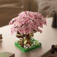 thumbnail image 2 of Romantic Purple Pink Cherry Blossom Tree House Building Blocks, Mini Floral Scene DIY Assembly Classic Model, Creative Miniature Bricks Decor Set, Ideal Gift for Kids, 2 of 6