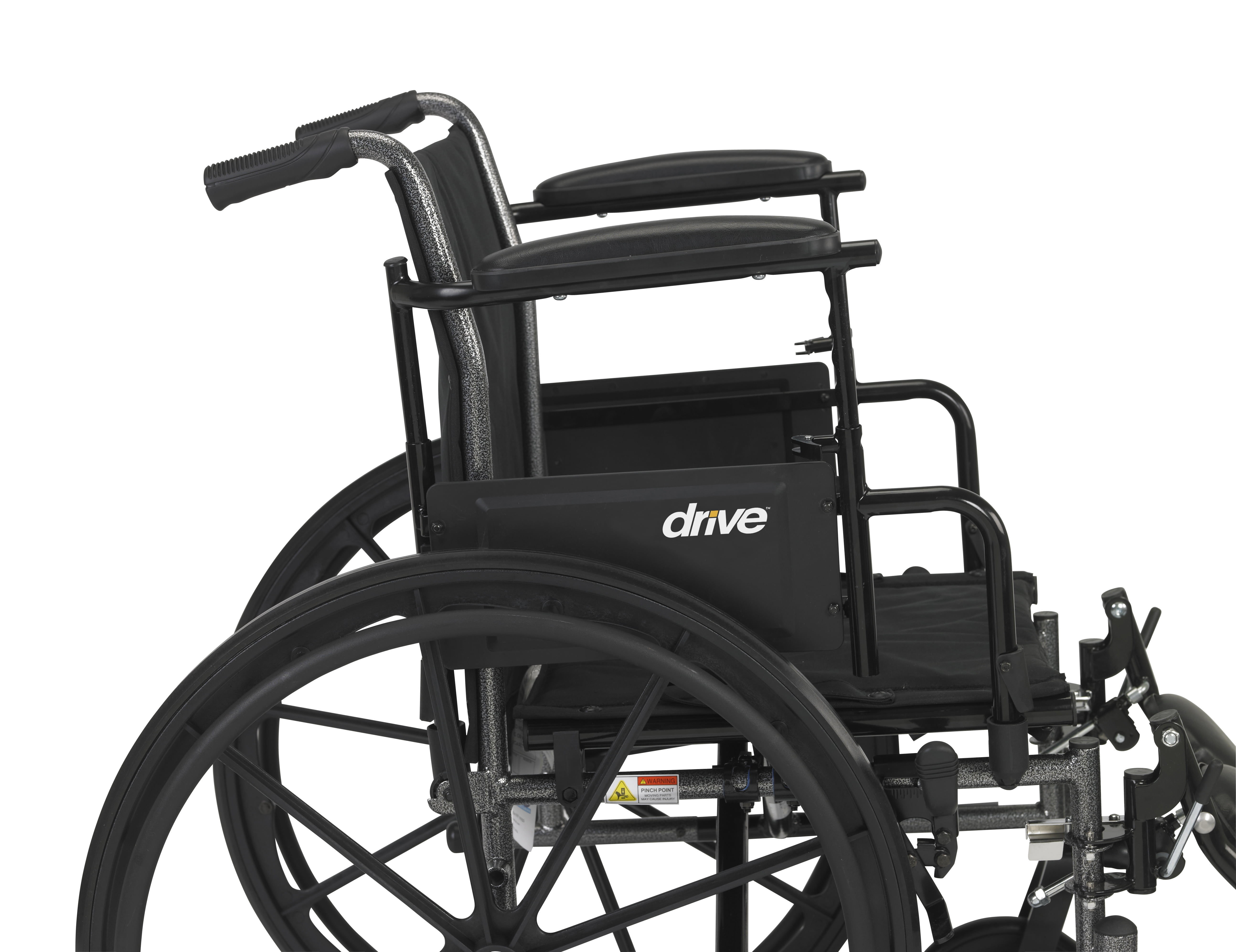 Drive Medical Cruiser III Light Weight Wheelchair with Flip Back Removable Arms, Adjustable Height Desk Arms, Elevating Leg Rests, 18"