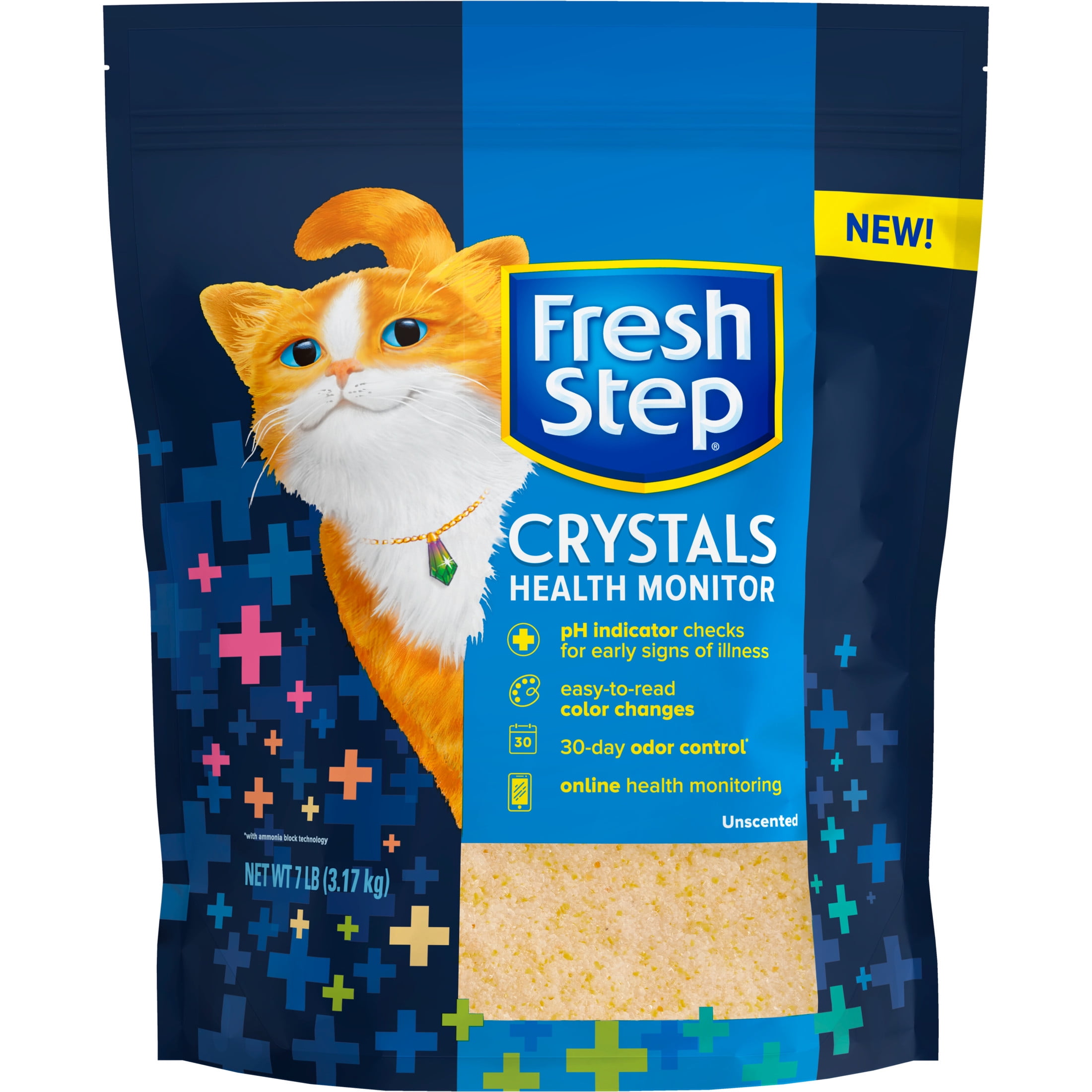 Fresh Step Crystals Health Monitor pH Indicator Cat Litter, 7 lb Bag