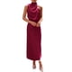 thumbnail image 1 of Vestido PRETTYGARDEN 2025 sin mangas con cuello simulado satinado maxi M, 1 of 8