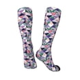thumbnail image 4 of Balery Plaid Flamingo Printed Novelty Socks Men's Women's Crew Socks Sports Socks Knee High Socks Cotton Socks Quirky and Cool Socks, 4 of 9