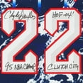 thumbnail image 3 of Clyde Drexler Houston Rockets Autographed Navy Marble Mitchell & Ness 1996-1997 Swingman Jersey with Multiple Inscriptions - Limited Edition of 15 - Fanatics Authentic Certified, 3 of 4