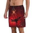 thumbnail image 2 of Kdxio Black Spider Web With Spiders Pattern Mens Casual Shorts - Drawstring Summer Beach Sports Shorts for Men, 2 of 5