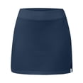 thumbnail image 4 of Rove Studio Women's High Waist Side Slit Mini Skirt, Stretchy Bodycon Skirt with Built-in Shorts, Solid Color Skirts for Women Navy M, 4 of 4