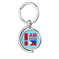 thumbnail image 1 of I Am From Philippines Art Deco Fashion Rotating Keychain Metal Keyring Holder, 1 of 2