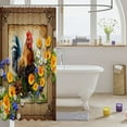 thumbnail image 3 of Watercolor Rooster Fabric Shower Curtain,Cute Daisy Flowers Shower Curtain for Bathroom,Rustic Farmhouse Animal Waterproof Shower Curtain 78 Inch Long, 3 of 3