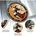 thumbnail image 2 of Halloween Witch Stained Glass Window Panel – Crescent Decor, Witchy Gothic Suncatcher, Fall Fantasy Window Hanging, 2 of 4