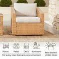 thumbnail image 5 of CHITA Outdoor Swivel Light Brown Wicker Chair with Cushion, Cream, 5 of 7
