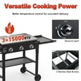 thumbnail image 5 of BESTFIRE Foldable Flat Top Grill-3 Burner, 35" Outdoor GriddlePropane Griddle with Two Foldable Shelves, Flat Grills Outdoor-45,000 BTU,Black, 5 of 7