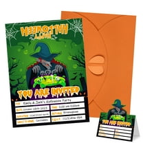 WaaHome Halloween Party Invitation for Kids Adults Scary Zombie Halloween Invitations Place Cards 12pcs Halloween Party Invitation with Envelopes for Halloween Custom Party Birthday Baby Shower Party