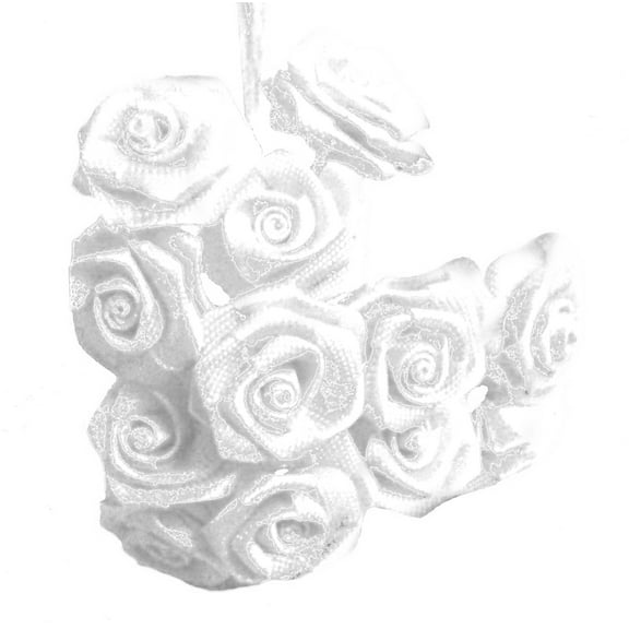 144 Large Wrap Rose Wedding Flower Pick - White